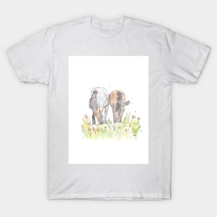 Pony friends pen illustration. T-Shirt